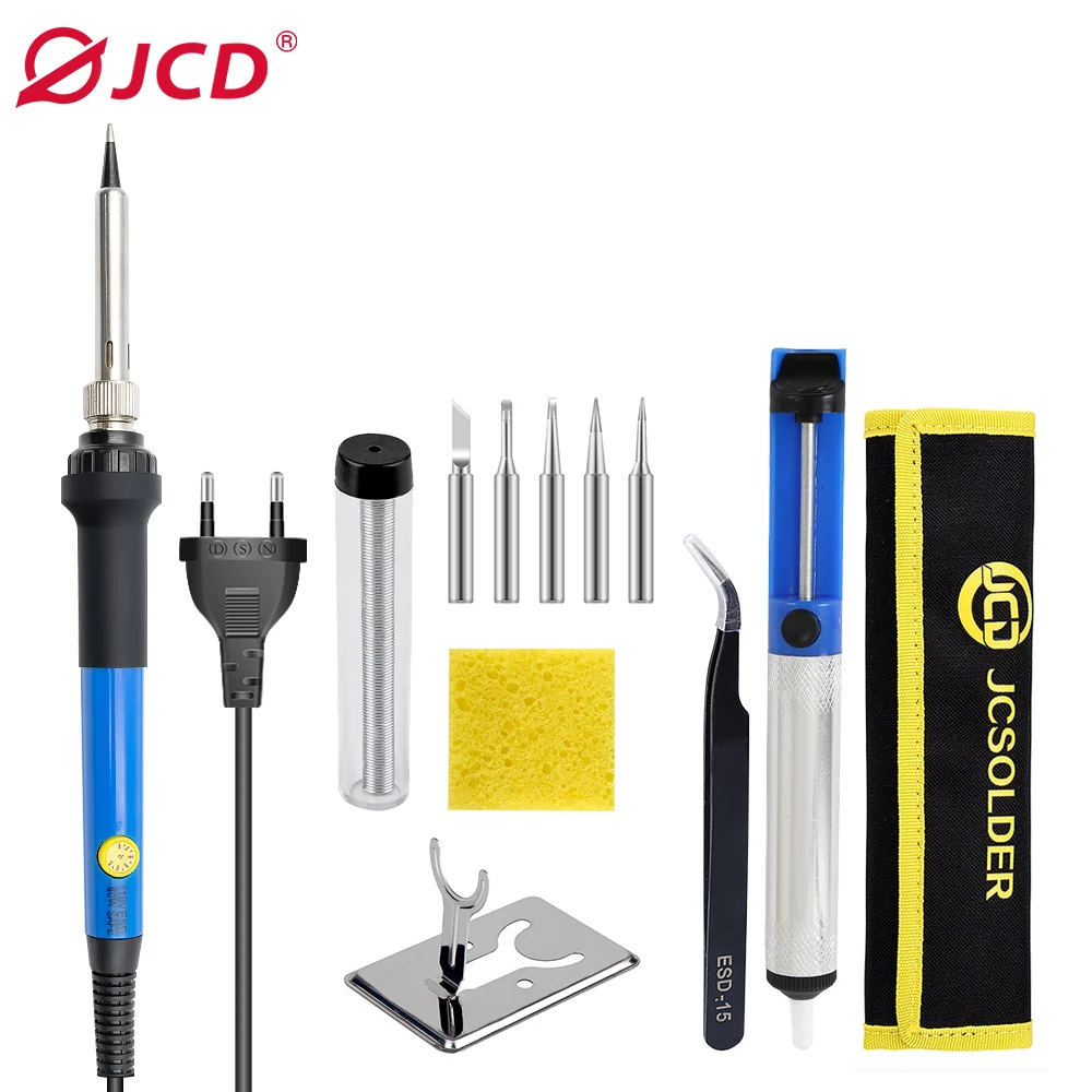 

JCD 908A Soldering Iron Adjustable Temperature 60W 110V/220V Solder Iron Rework Station Handle Heat Pencil Welding Repair Tools