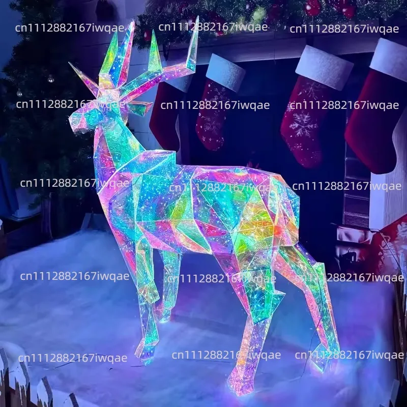Color Changing LED Reindeer Lights Commercial Christmas Decoration For Mall Window Shop Display And Party Decor