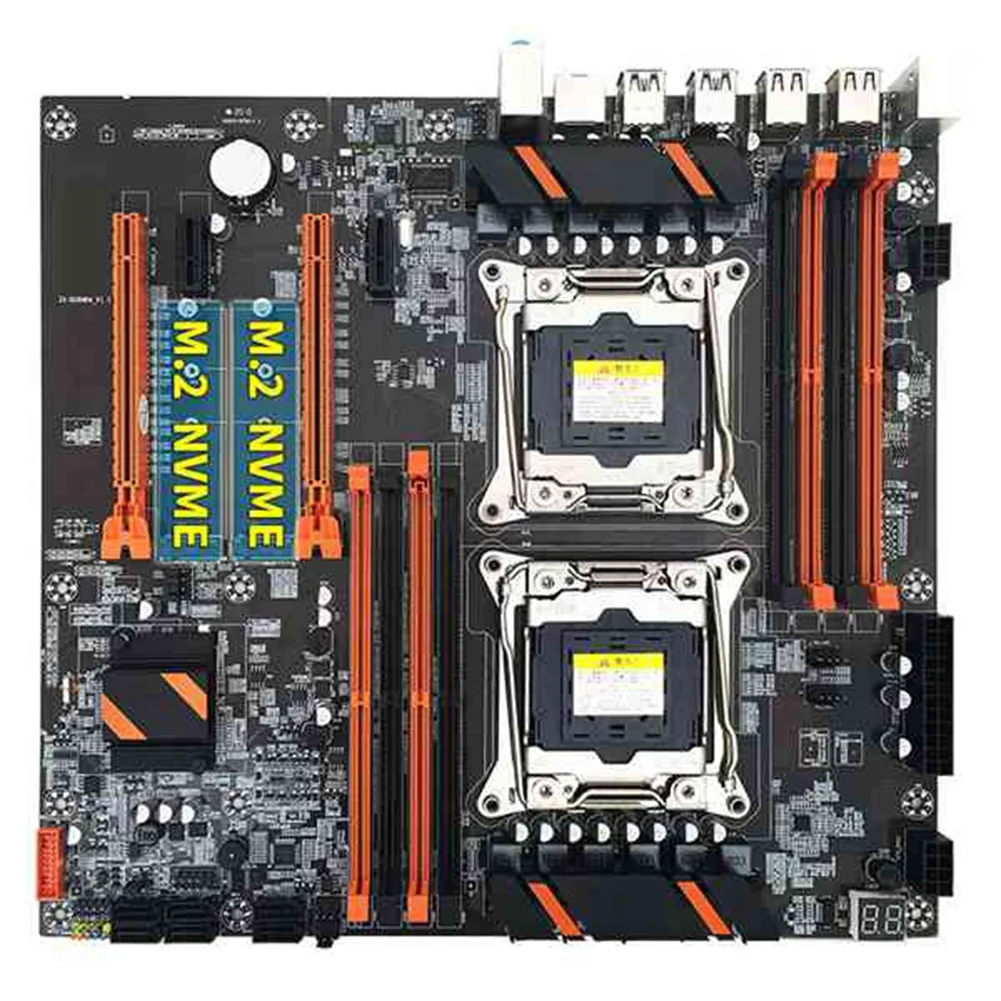 X99 Dual CPU Motherboard LGA2011 Support DDR4 ECC Memory Motherboard with 2XE5 2620 V3 CPU+2XThermal Pad