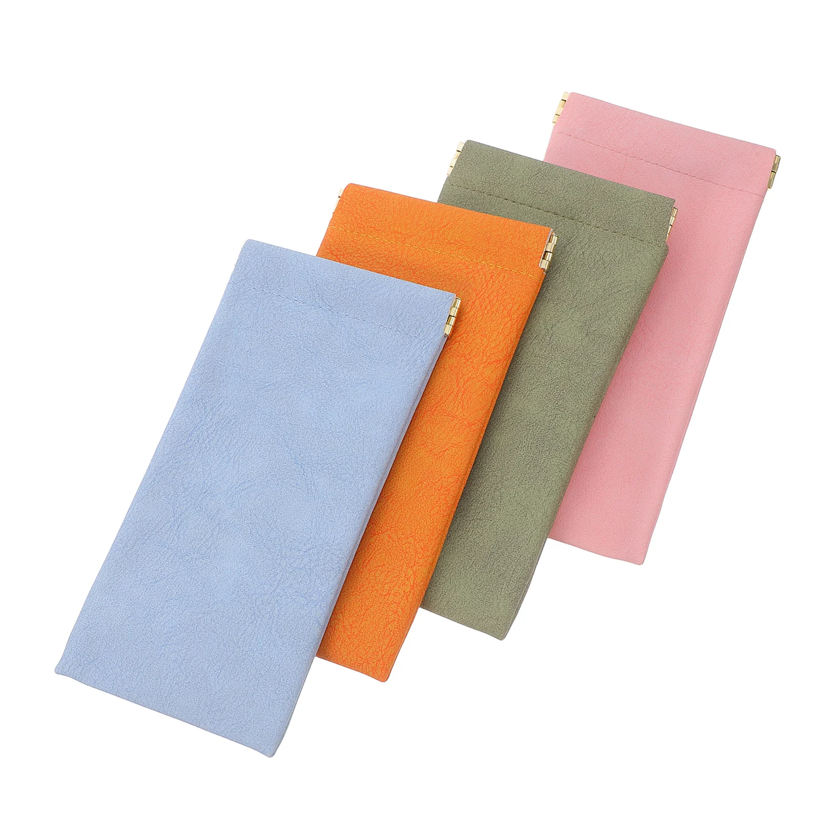 

4Pcs Glasses Case Soft Squeeze Top Design No Zipper for Sunglasses Eyeglasses Storage Travel Compact Lightweight Scratch