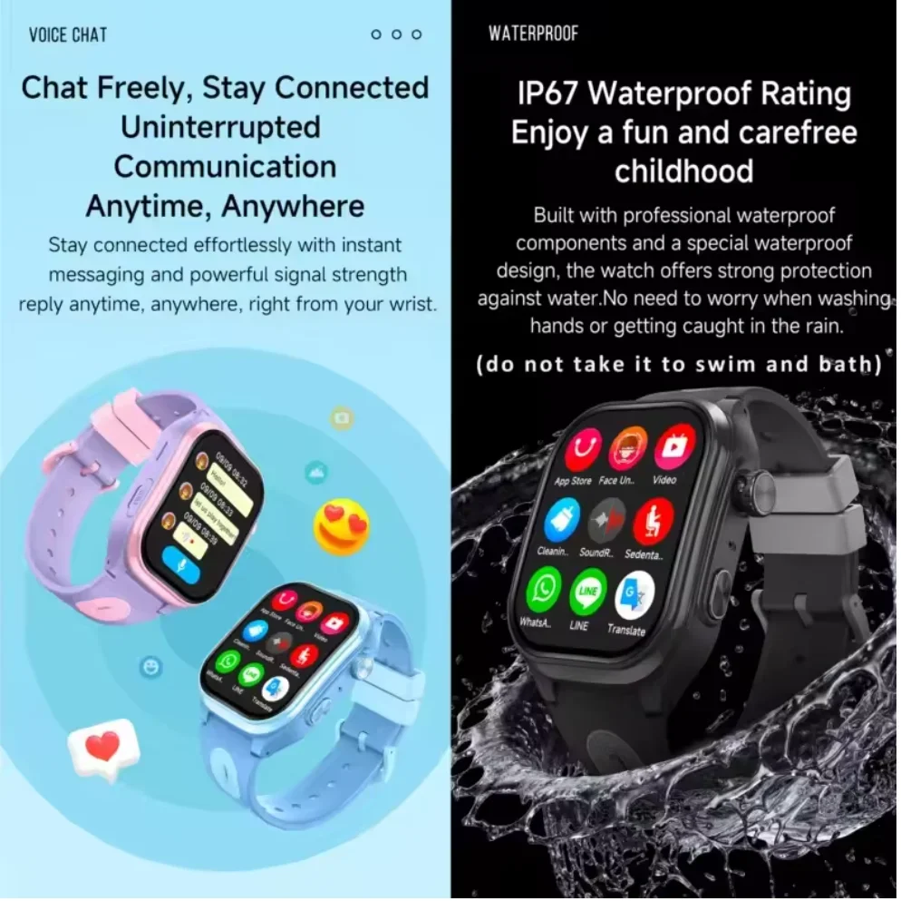 4G Kids Smart Watch Child Watch Vacuum Technology Kids Watch With Birthday Gift Box With GPS Tracke,SOS,Two-Way Video, HD Camera