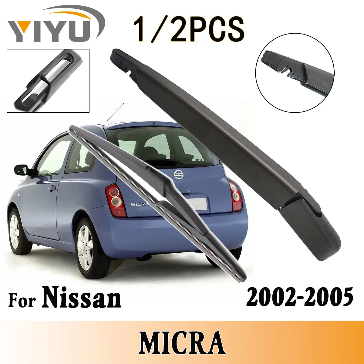 1/2PCS Hinten Wischer Klinge Wischer Arm Kit Für Nissan MICRA 2002-2005 Windschutzscheibe Windschutz Heckscheibenwischer Pinsel