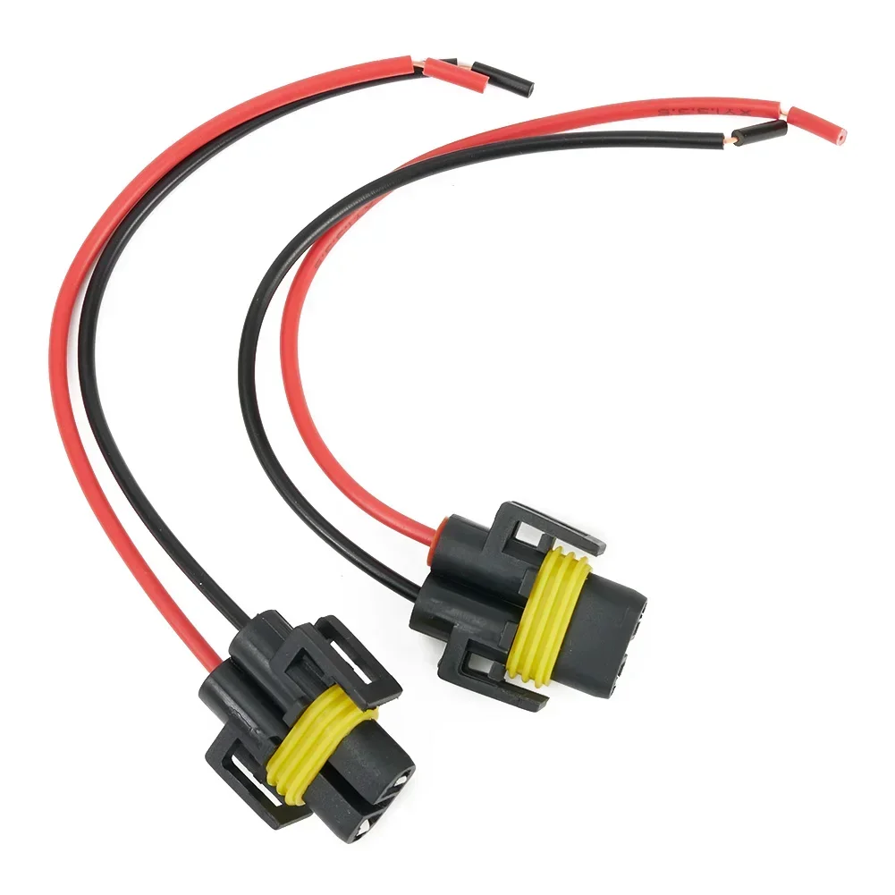 

Headlight Harness Socket H11 H8 Female Connector Wiring Harness Socket with Front and Rear Moisture Seals (2pcs)