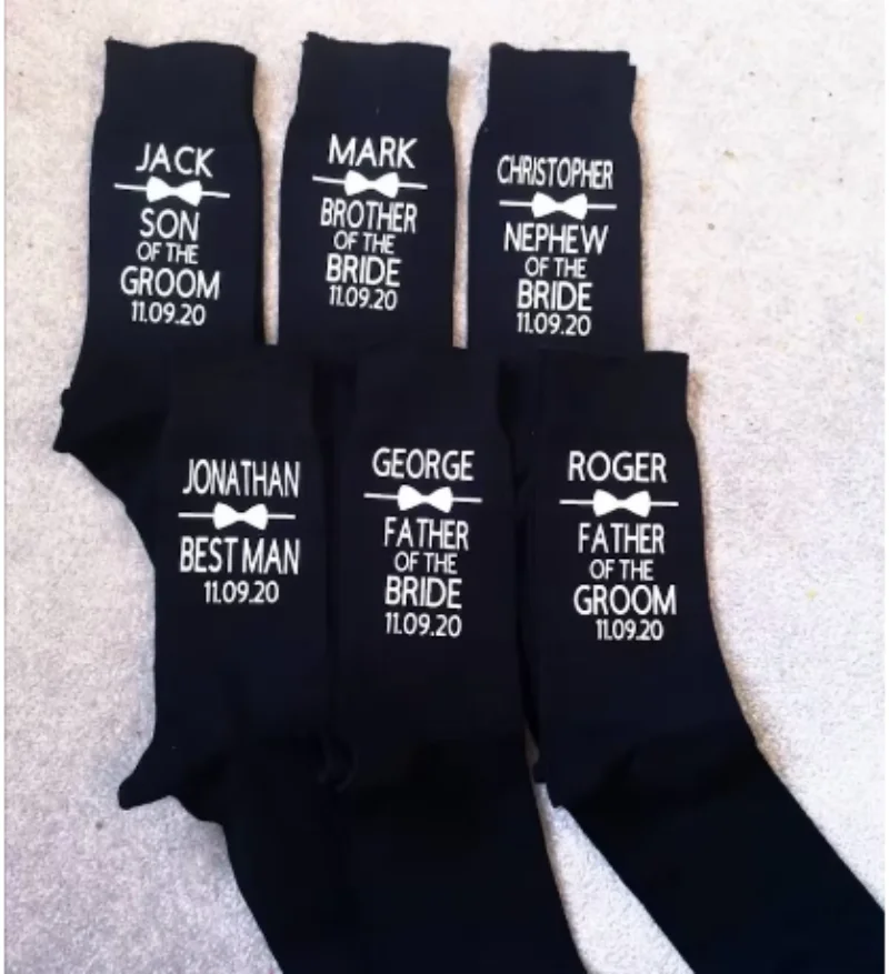 

Personalised Name Wedding Socks Father of the Bride Socks Groom Socks Groomsman Socks Best Man Socks Custom Page Boy Socks