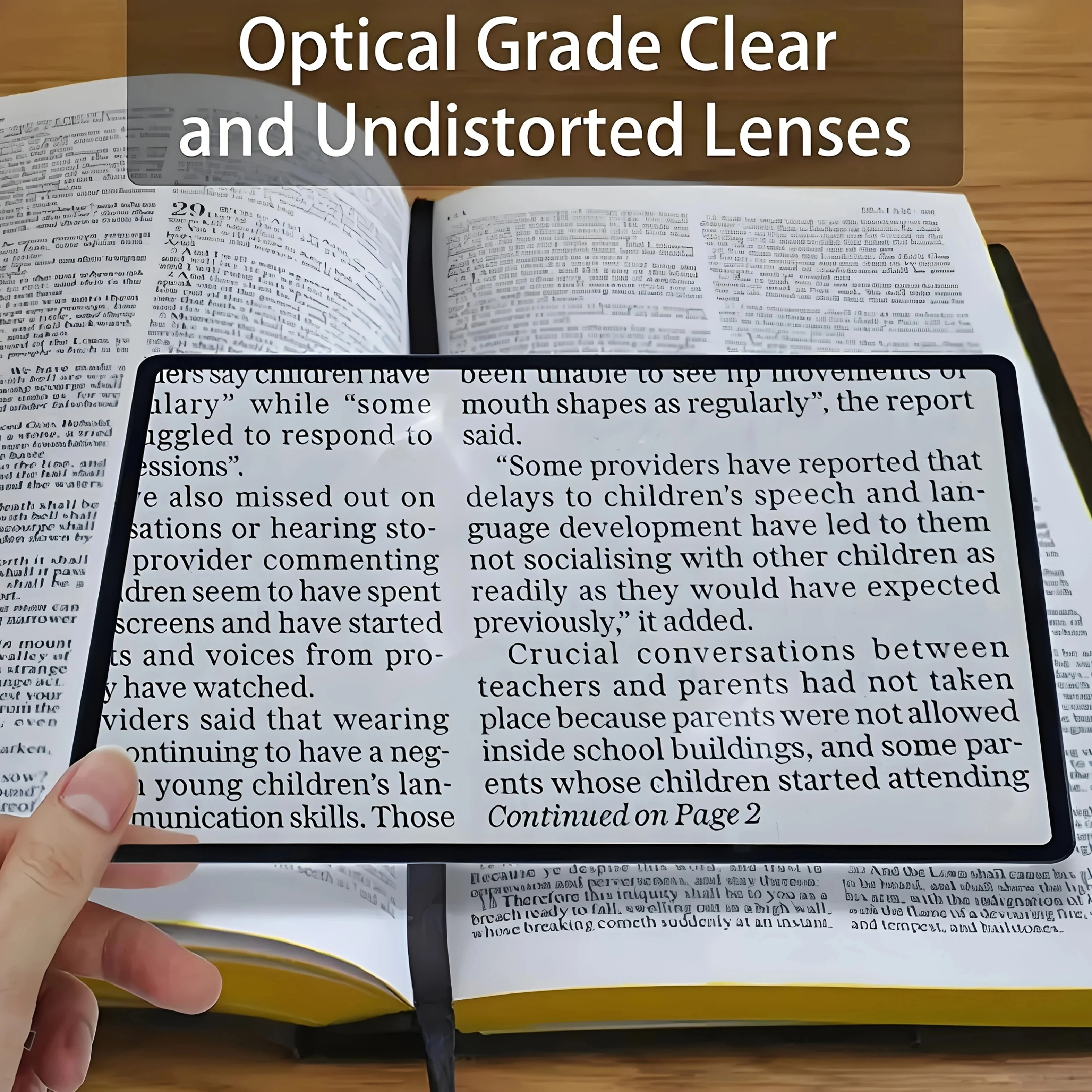 1Pc High-Definition Clear Reading Glasses Bookmark, Ultra-Thin Full-Page Magnifier with High Contrast Text