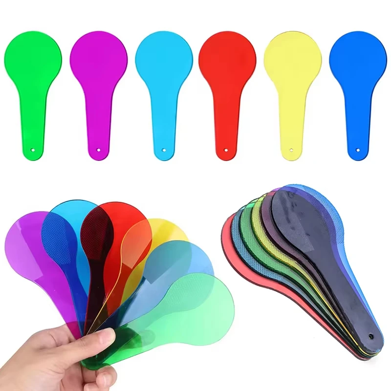 6PCS/Set Transparent Color Mix Paddle Color Filter Board Indoor Outdoor Science Observation Props School Class Rewards Gifts ZYF