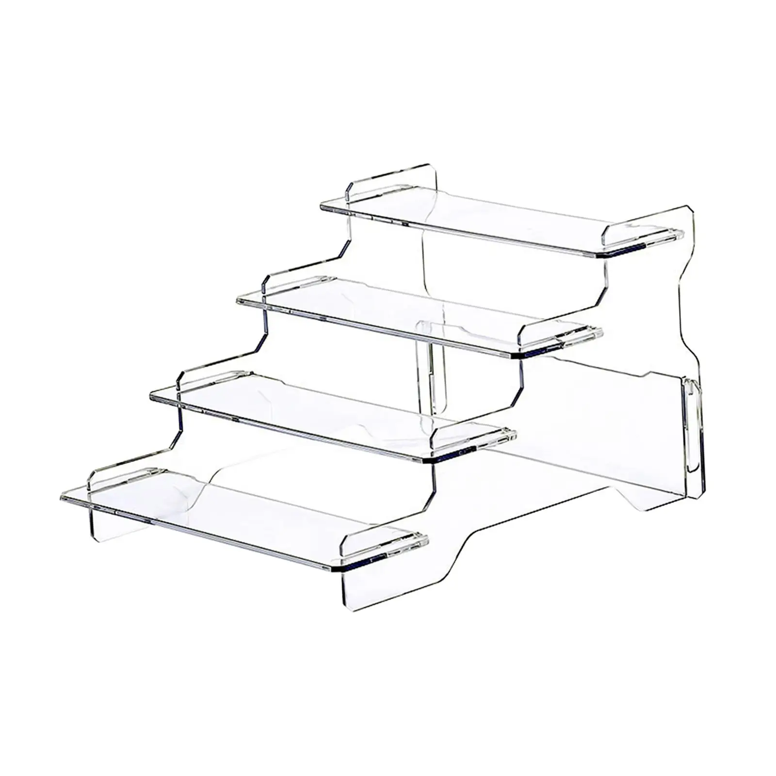 Clear Display Riser Shelf Showcase Fixtures for Cosmetic Collectibles Countertops Figure