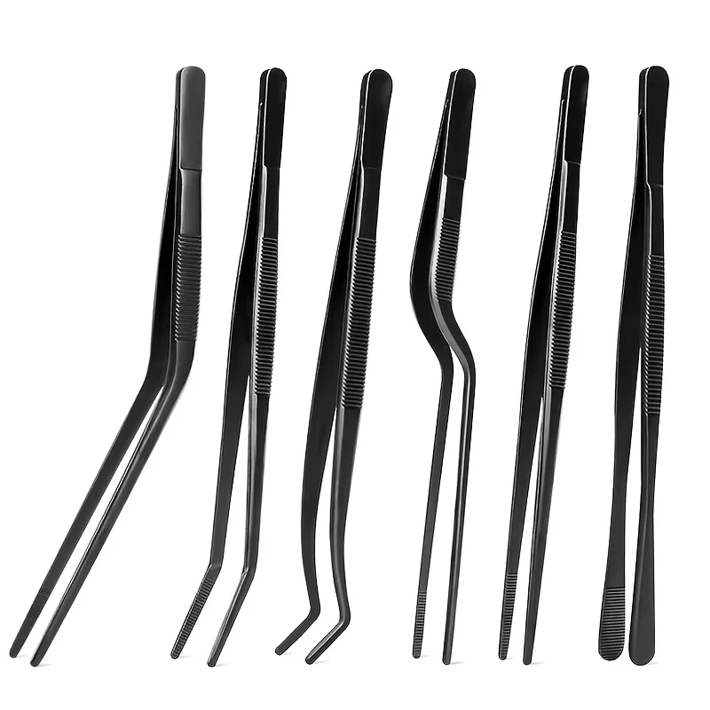 3/5/6pcs Professional Stainless Steel Plastic-coated Tweezer for Eyelash Extension Assistance, Coin Clips, Stamp Clips and Tools