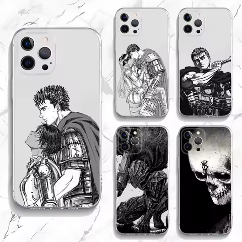 Comic B-Berserk Guts Casca Phone Case For iPhone 16,15,14,13,12,11 Plus,Pro,Max,XR,XS,X,7,8,SE,Mini Transparent Silicone Soft
