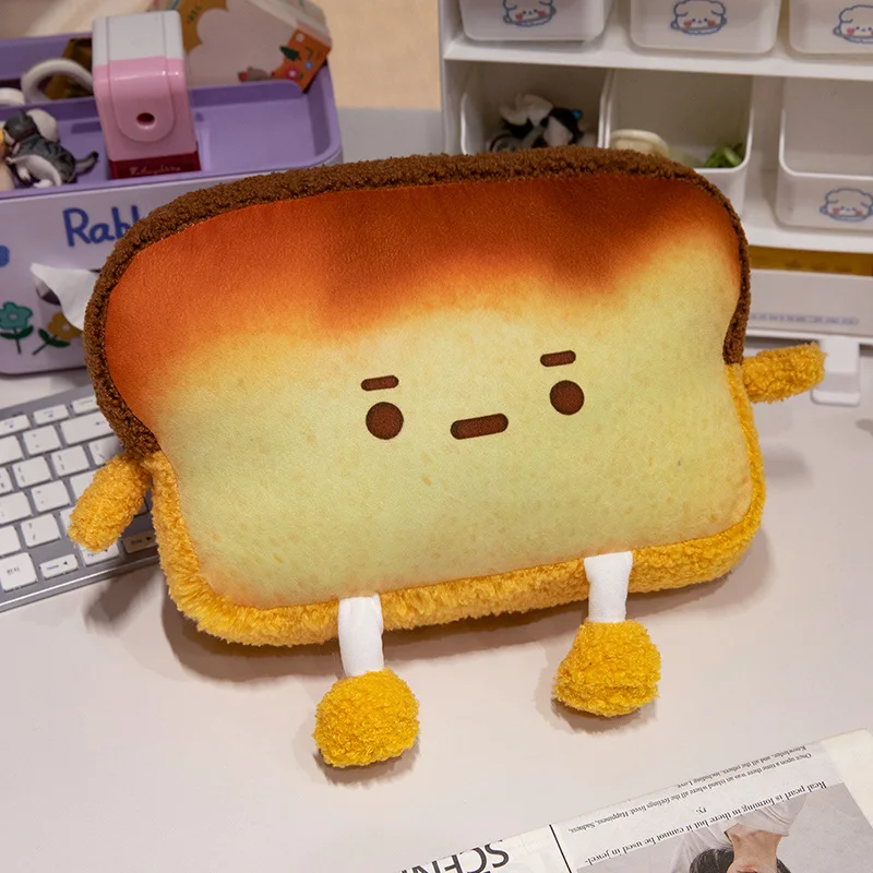 30 x 20 cm süßes Toastbrot-Auto-Kopfkissen, gefüllt, Kawaii, mit Armen und Beinen, Sitzkissen, Unterstützung, Plüschtier, Geschenk
