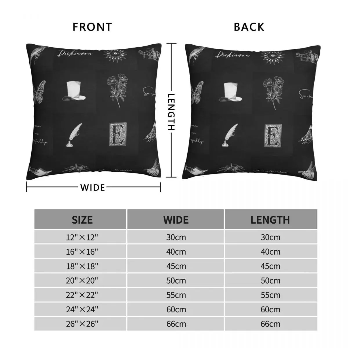 DICKINSON SERIES ART Pillowcase Polyester Linen Velvet Creative Zip Decor Sofa Seater Cushion Cover 45x45