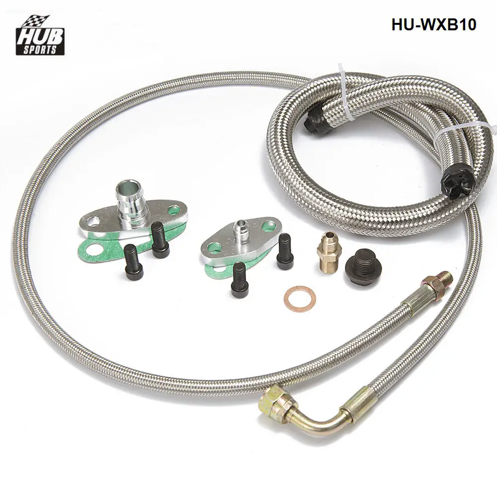 Turbo charger Oil Drain Return+Feed Line T3 T4 T60 T61 T70 Complete Kit HU-WXB10