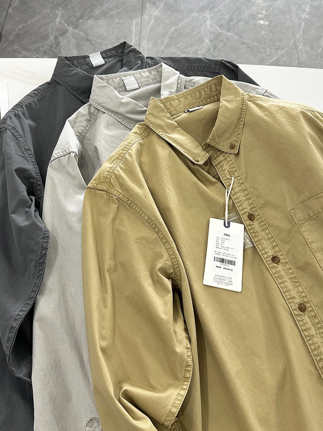 

American Sle Heavyweight Pure Cotton Waed Men's Autumn Versatile Retro Loose Casual Workwear Long Sve irt