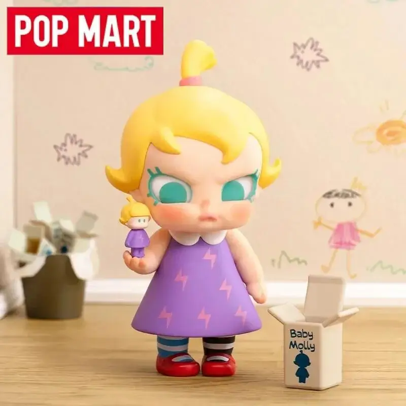 POP MART Baby Molly Kiedy byłem mały! Zabawki Seria Blind Box Kawaii Anime Figurki Akcji Caixa Caja Niespodzianka Mystery Box Lalki