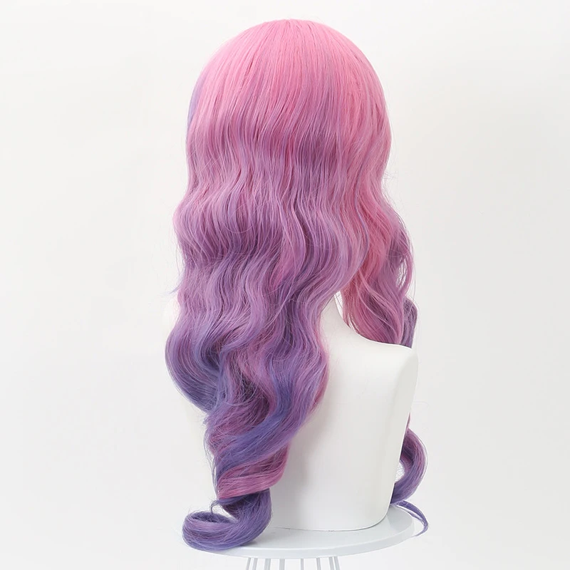 KDA 세라핀 코스프레 가발 게임 LOL 꿈꾸는 보라색 긴 머리 액세서리 여성용 고온 와이어 헤어