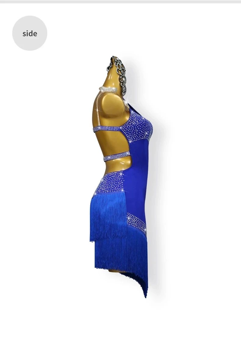 Lateinamerikanisches Tanzkleid für Mädchen 2026, Trainingskleidung, Damen-Abendanzug, Fransenrock, Kostüm für Abschlussbälle, Partys, Samba, Sport, Ballsaal, Bühne – Detail 8