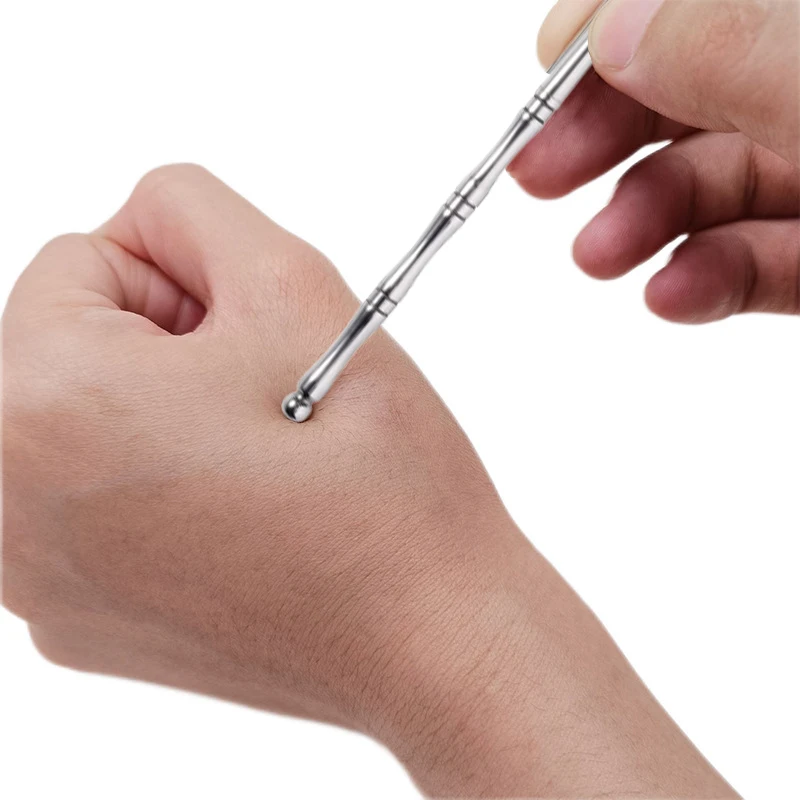 

Нержавеющая сталь Гуа Ша инструмент для лица акупунктурная ручка укрепляющий массаж кожи красота рефлексология лица точечный массаж для тела и глаз