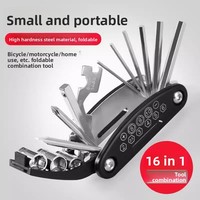 16 in 1 Bike Bicycle Multi Repair Tool Set Kit Hex Spoke Cycle Screwdriver Tool Wrench Mountain Cycle Tool Sets Black