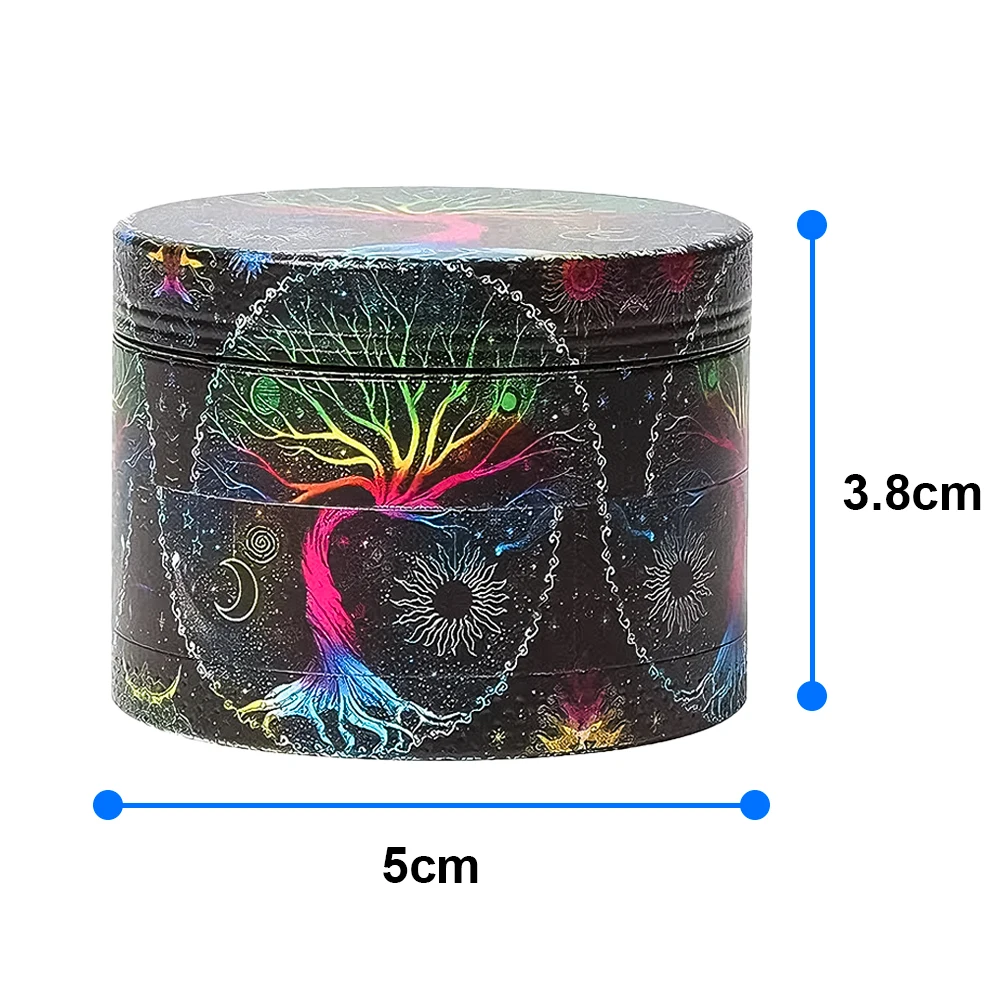 مطحنة أعشاب معدنية مكونة من 4 طبقات 50 مم - مطحنة توابل يدوية لأعشاب التبغ والتدخين وأسنان حادة متينة ملحقات تدخين محمولة