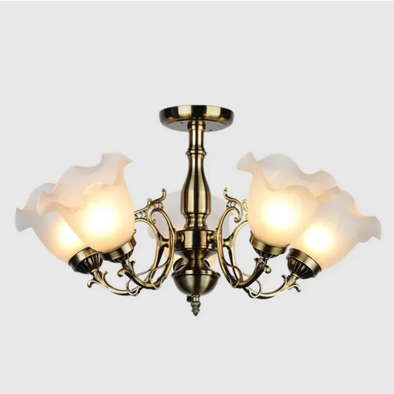 European Ceiling Lamp Living Room Lighting Modern Simple American Iron Ceiling Lamp Home Dining Room Bedroom Chandelier