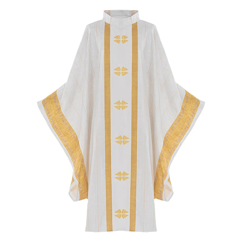 Halloween Catholic Priest Clergy Chasuble Church Mass Vestment Robe Chasuble Priest Vintage Baggy Robe Gown Cape for Men Women
