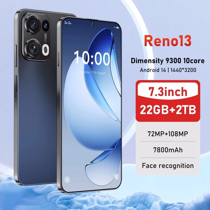 الإصدار العالمي Reno13 Pro 2025 هاتف محمول بشاشة كاملة 5G هواتف جديدة 108 ميجابكسل هاتف ذكي 7.3 بوصة 16 تيرا بايت + 1 تيرا بايت 7800 مللي أمبير في الساعة #1