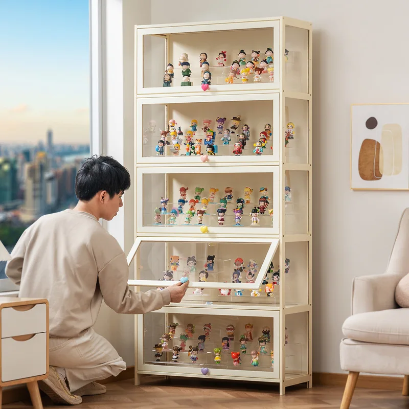 Figure Lego Display Cabinet Household Cream Wind Dustproof Acrylic Transparent Model Toy Blind Box Display Cabinet