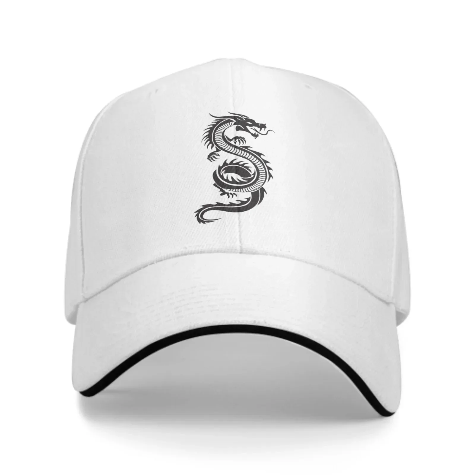 Dragon Adjustable Women Men Back Closure Caps Washed Sandwich Caps Sports Outdoor Baseball Hat