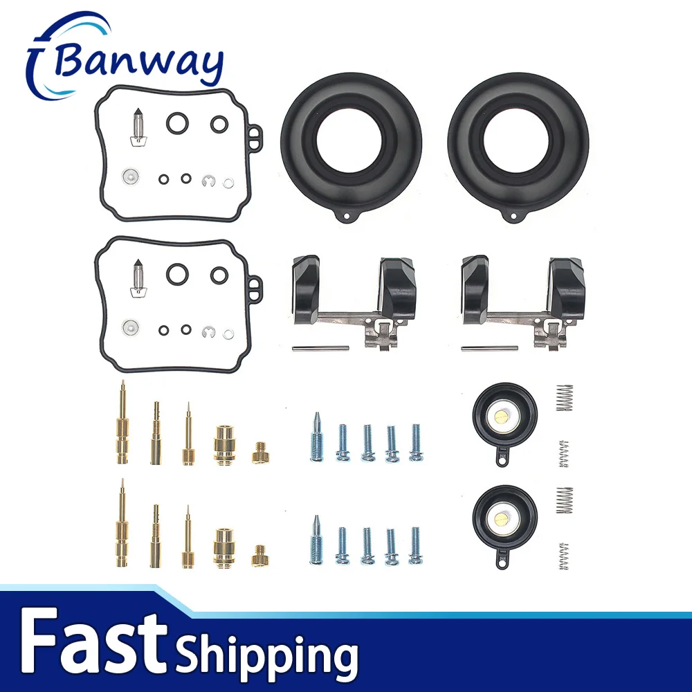 

2X For YAMAHA XVS650 V-STAR 1998-2015 Carburetor Repair Kit Float And Rubber Diaphragm
