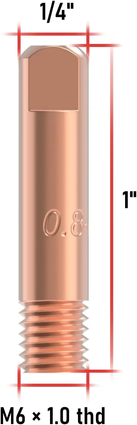 14AK/15AK M6*25mm MIG/MAG  Welding Torch Contact Tip  0.8/1.0/1.2mm Mig Welding Accessories Torch 5PCS/10PCS/20PCS Kit