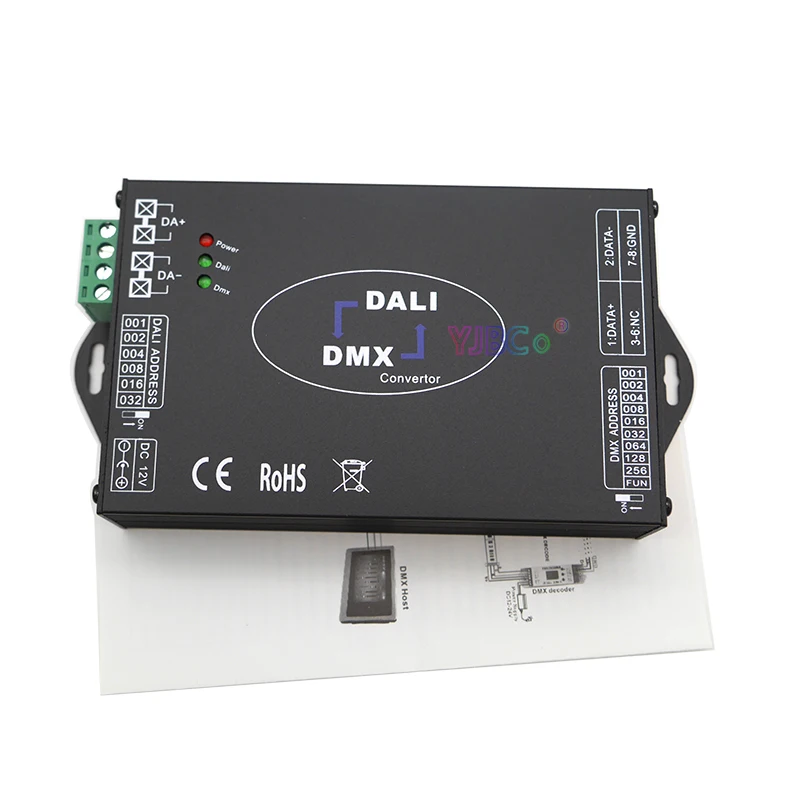 

12V 24V DC LED DALI DMX512 Signal converter DALI to DMX512/DMX to DALI signal Dimming signal conversion Controller