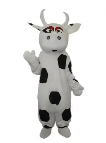 

2026 Fashion Design Big Black Dot Cow Mascot Costume Adult Birthday Party Fancy Dress Halloween Cosplay Outfits Clothing Xmas