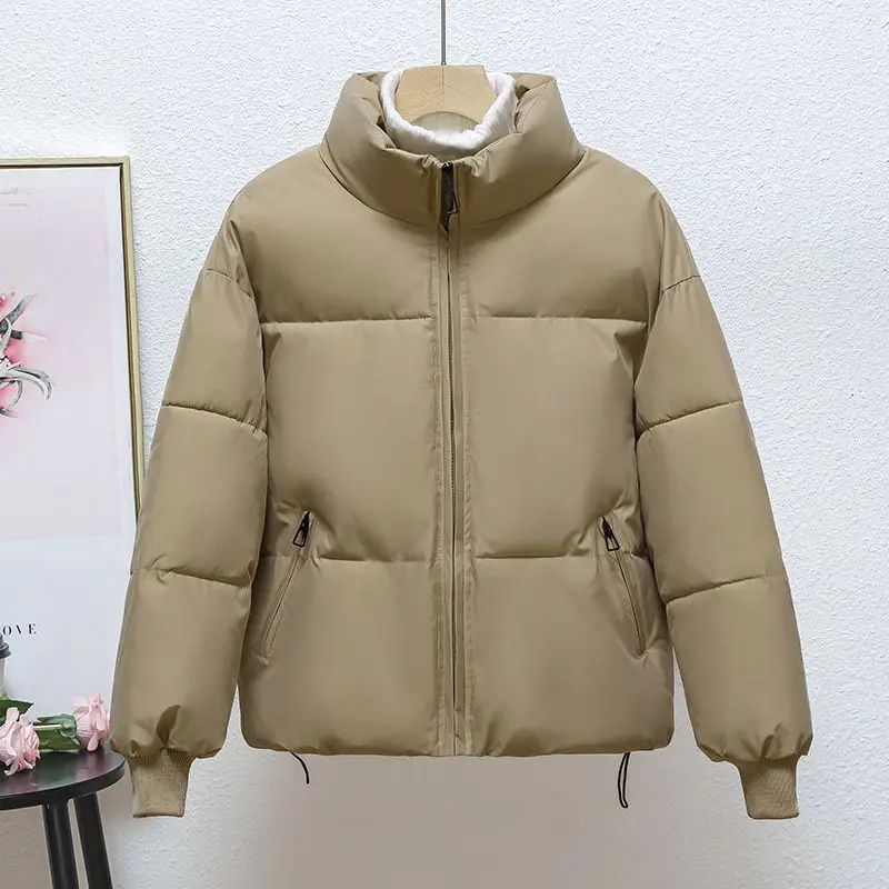 2024 Autumn Winter New Parkas Women Coat Jacket Keep Warm Puffer Jacket Stand Collar Harajuku Loose Black Beige Khaki Outwear