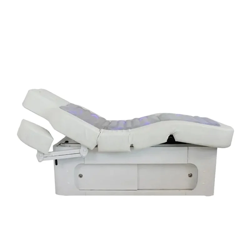 Electric Dry Water Jet Massage Table with LED Light 4 Motors Multi-Function Dynamic Adjustment Salon Comfort Heating Spa Bed