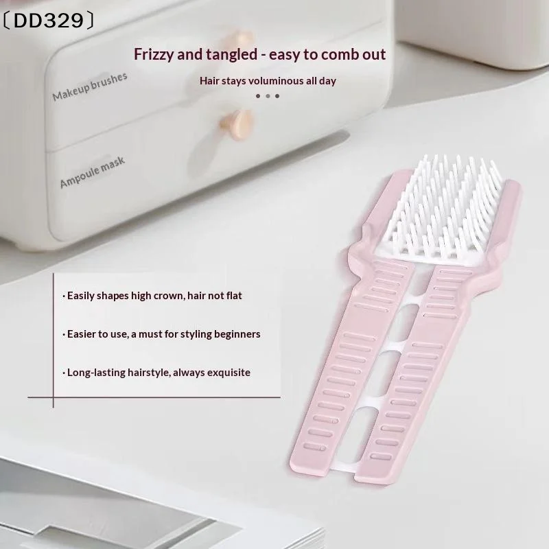 Lightweight Pink Folding Hair Shaping Comb With Soft Bristles Perfect For Daily Styling  Creating Voluminous Hairstyles〔DD329〕