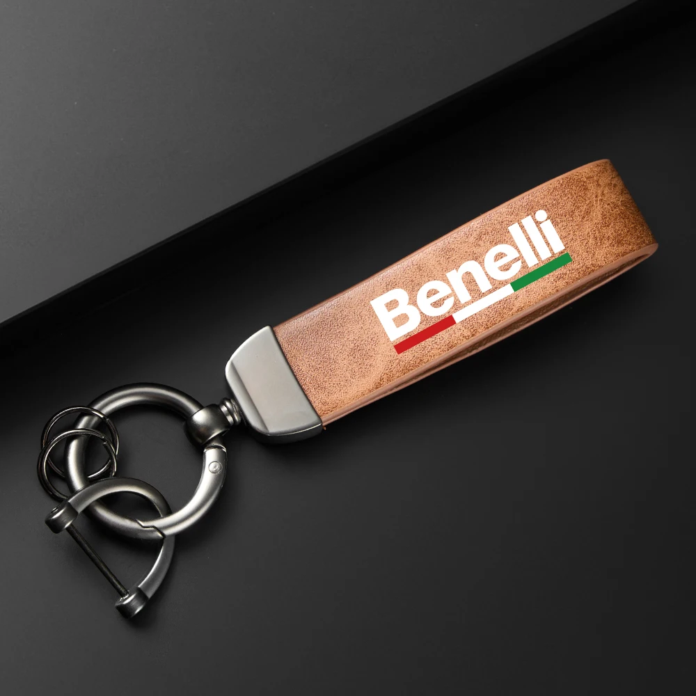 For Benelli imperiale 400 TRK502 BN302 TNT125 300 BJ600 High-Grade leather Motorcycle Keychain Holder Keyring