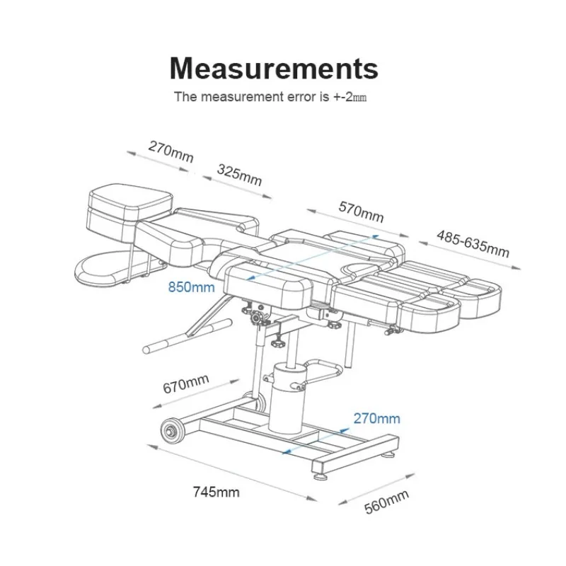 360° Rotating Lifting Heavy Duty Multifunctional Reclining Hydraulic Adjustable Black Tattoo Artist Bed Chair Table for Client