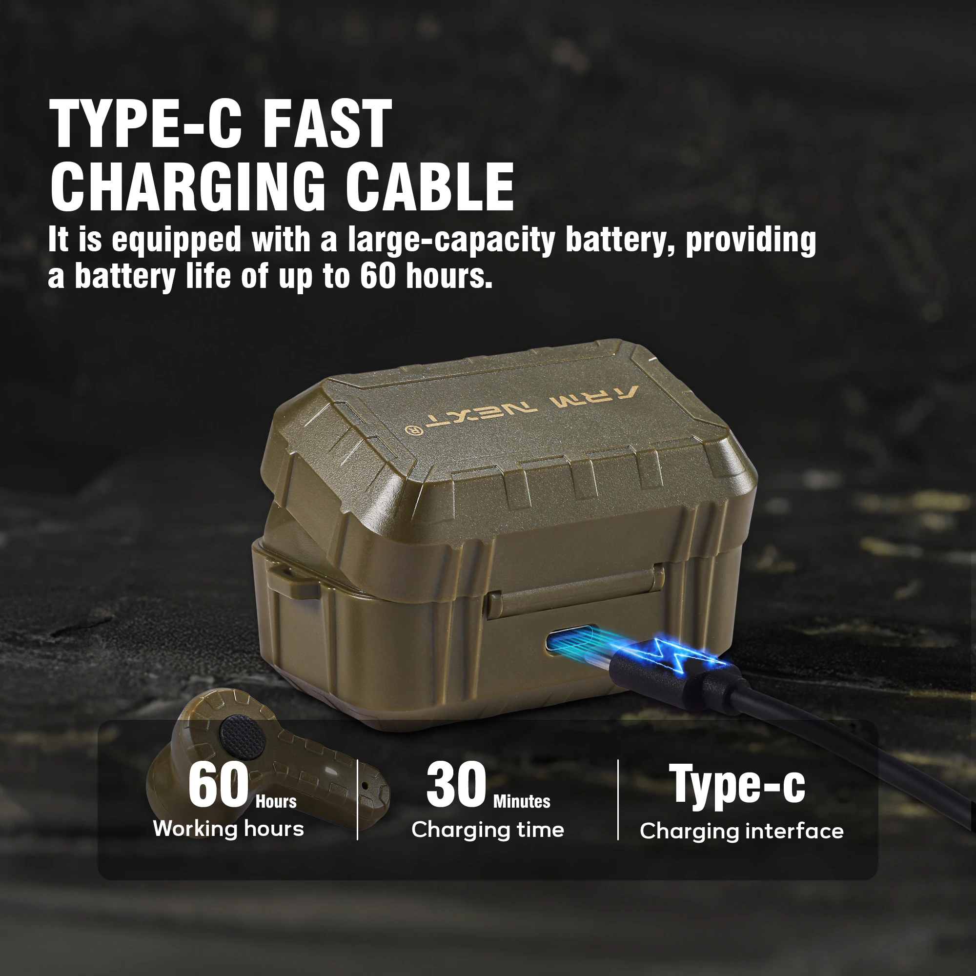 ARM NEXT Тактическая Bluetooth-гарнитура Антишумовые беруши NRR27dB с шумоподавлением для стрельбы Защита слуха Беспроводная связь