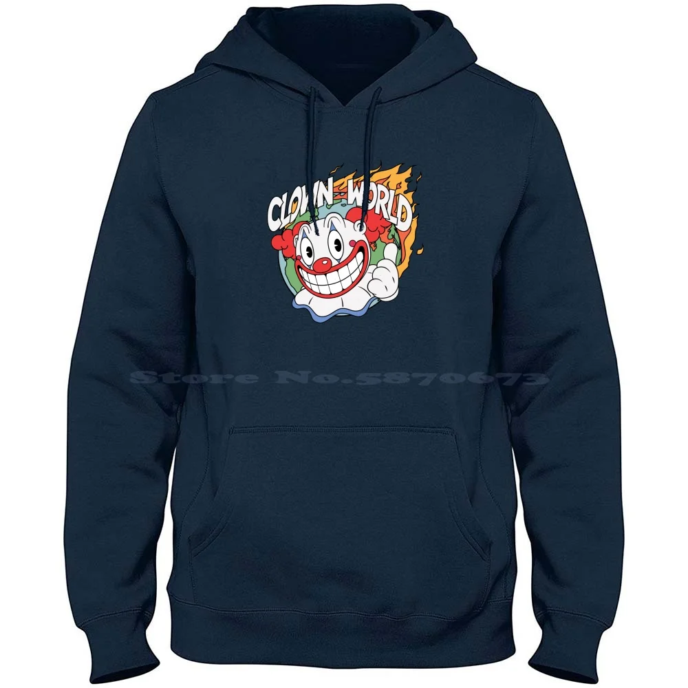 Classical 1930'S Clown World Design 100% Pure Cotton Hoodie Tshirt Joker Funny Clownworld Insane Mad Laughing Smiling Happy