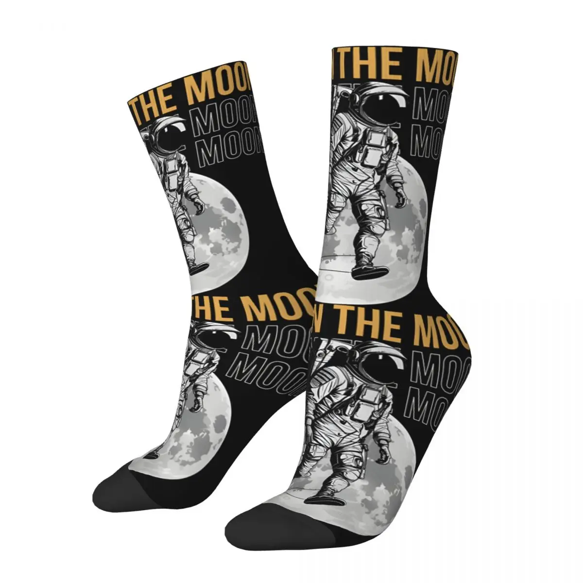 Elegant Men's Socks Retro Harajuku Space Force Netflix Street Style Novelty Casual Crew Sock