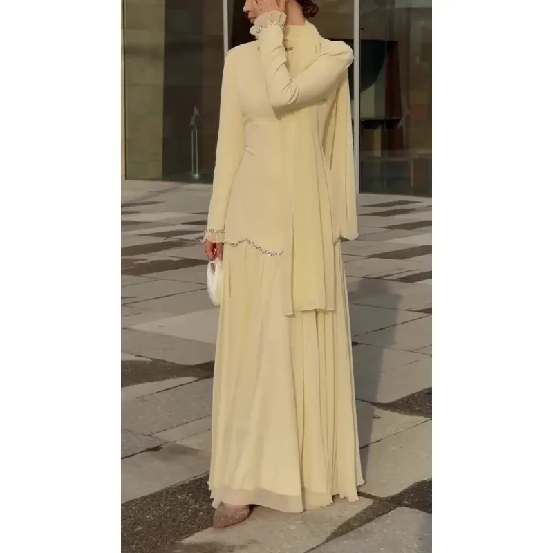 Dress Women's Spring Retro Elegant Distinguished Long Sleeves Long Skirt New Comfortable Minimalist Casual Versatile Distinctive