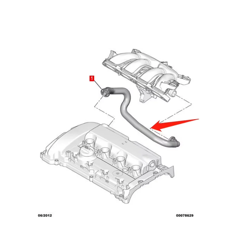 1192CN For Peugeot308 408 3008 508 207 RCZ CitroenC3 C4 C5 DS5 MINI R57 N14  1.6T Air Filter Intake Hose Breather Pipe9806242180