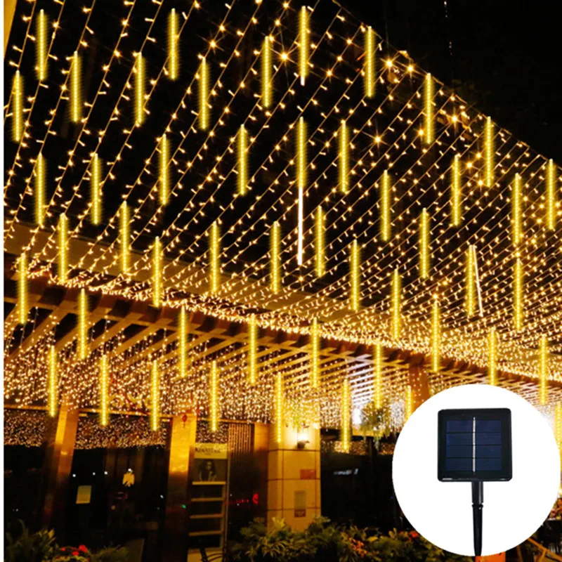 

Solar String Fairy Lights 30/50cm 8 Tube Meteor Shower Led Waterproof Outdoor Garland Solar Lamp Christmas for Garden Decoration