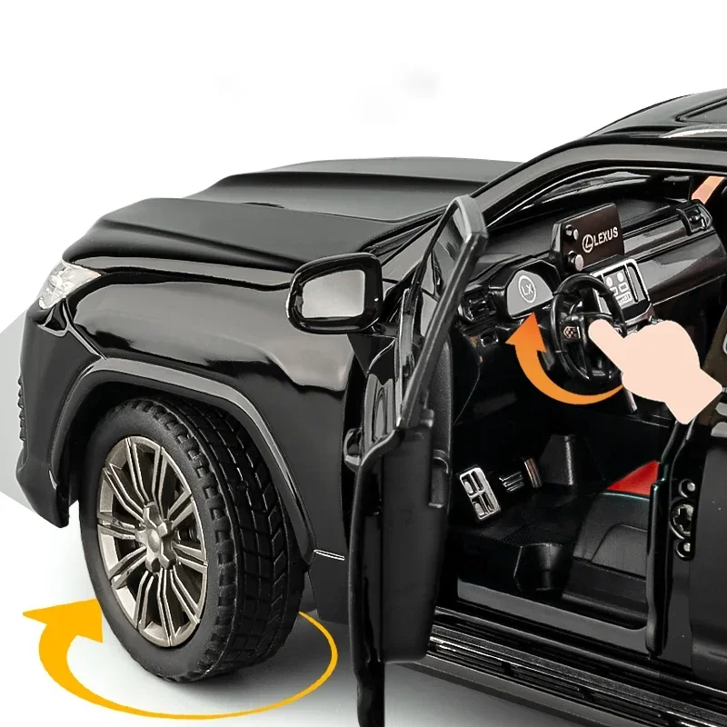 LX 600 SUV Diecast 1:24 Luxus LX 600 NEUE Diecast Legierung Auto Modell Sound Licht Zurückziehen Spielzeug Sammlerstücke Geburtstag geschenk
