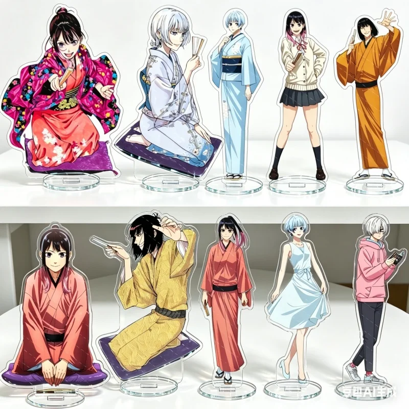 15cm Anime Akane-banashi Acrylic Stand Keychain Ousaki&Koguma Arakawa Figurine Home Room Decoration Holiday Gifts