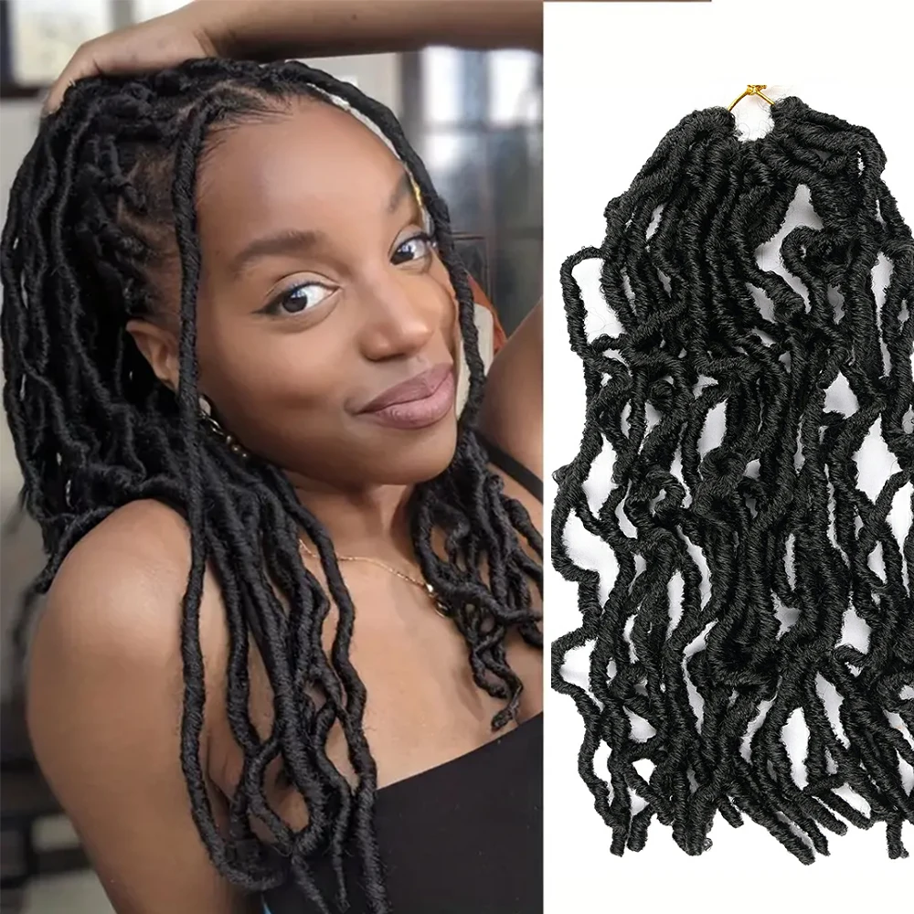 16inch 21 roots/pack Nu Faux Locs dreadlocks Curly Wavy crochet hook Hair Extensions Synthetic wigs African women Hair accessory