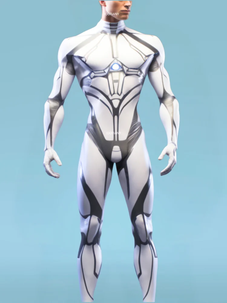 IOOTIANY Herren Sexy Stretch-Bodysuit Zentai-Anzug Halloween Karneval Party Krieger Bühnenauftritt Cosplay Kostüm 2026 – Detail 8
