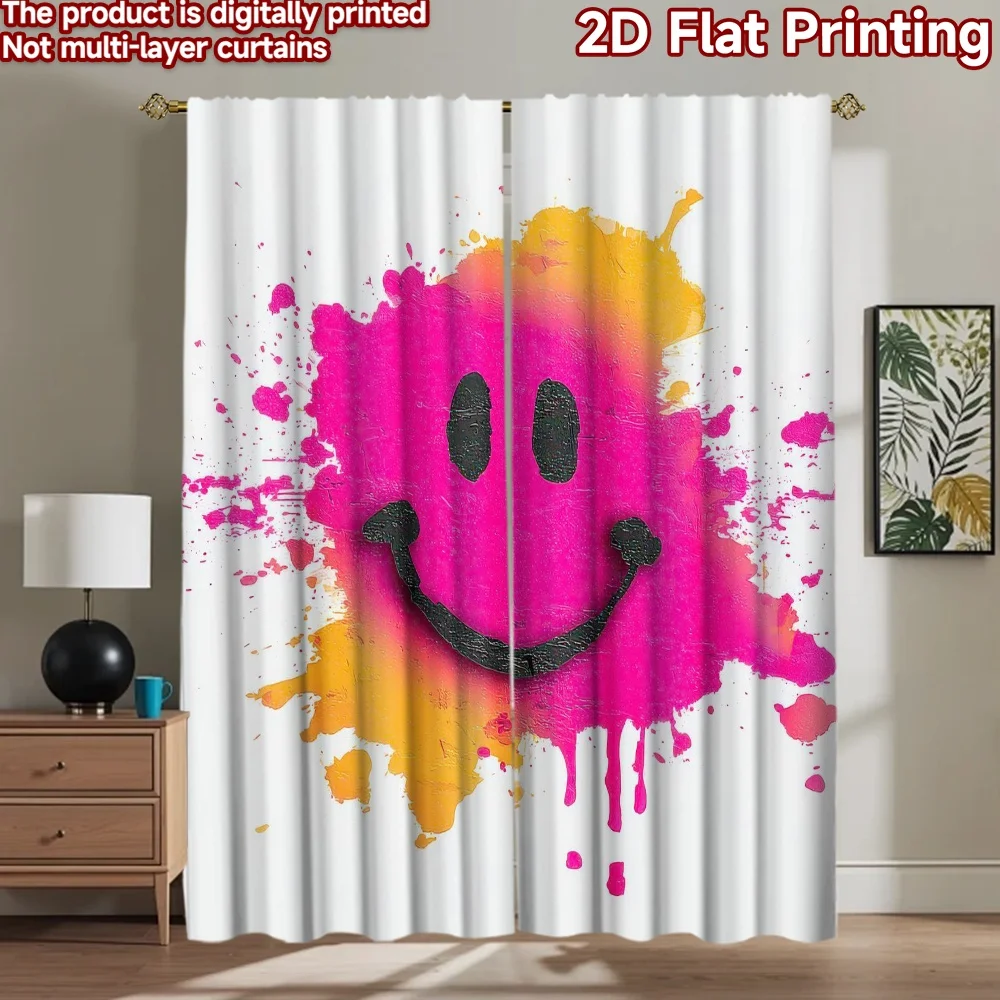 

1pc 2D flat Photography Backdrop Background Banner Colorful Smiley Face 100% Polyester Party & Holiday Decor for Suitable for