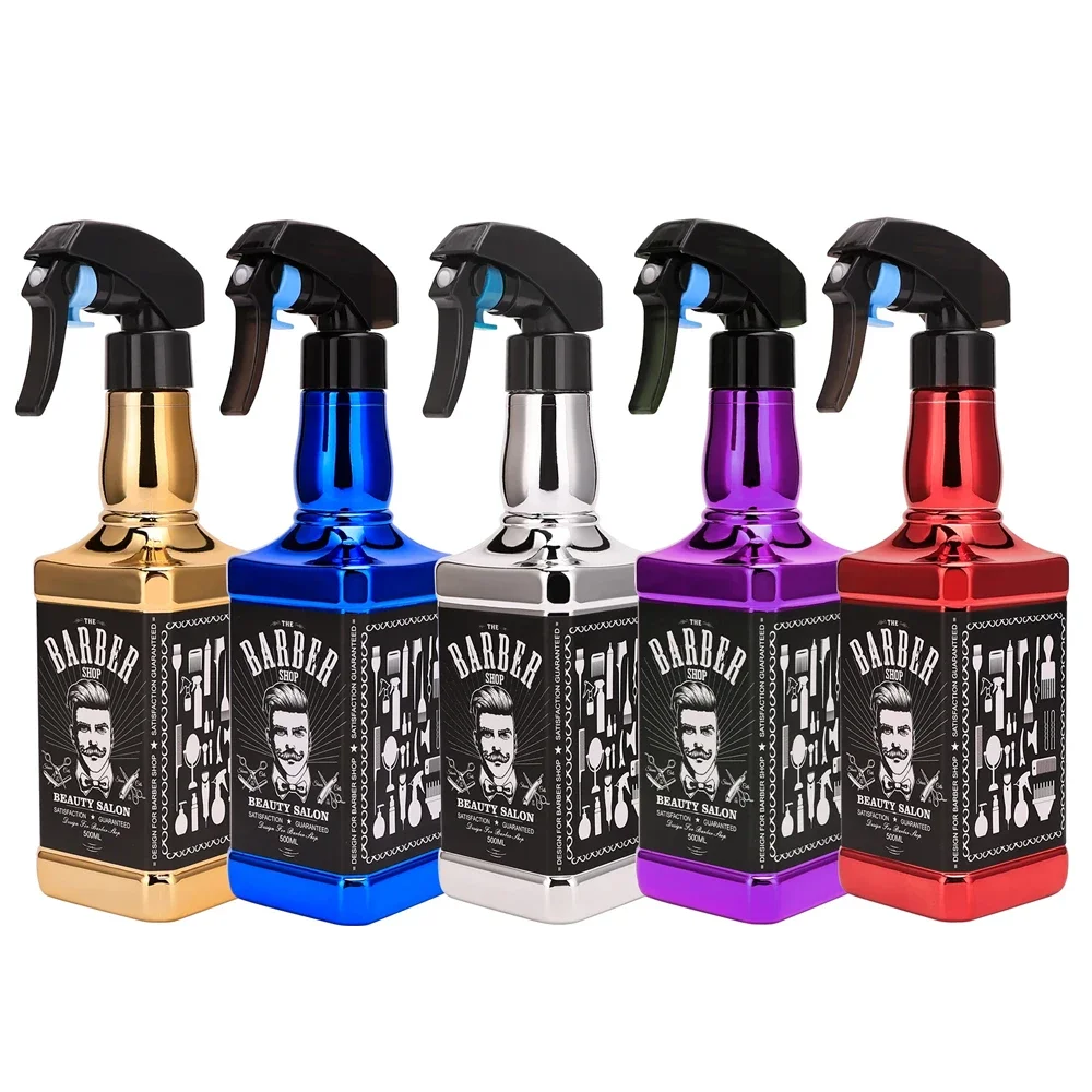 Barbershop Retro Spray Bottles Refillable Hairdressing Continuous Mist Watering Can Portable Salon Home Sprayer Tools Supplies