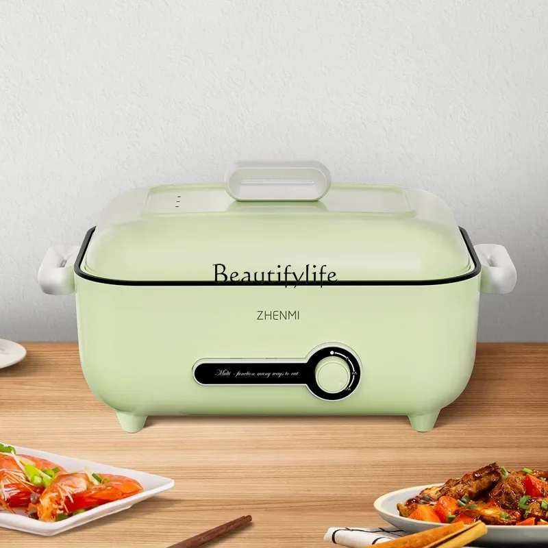 

Household multi-functional hot pot, barbecue, integrated cooking, frying, hot frying cooking pot